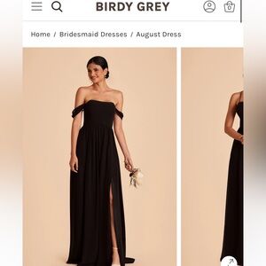 Birdy Grey Black Off-Shoulder Evening Gown